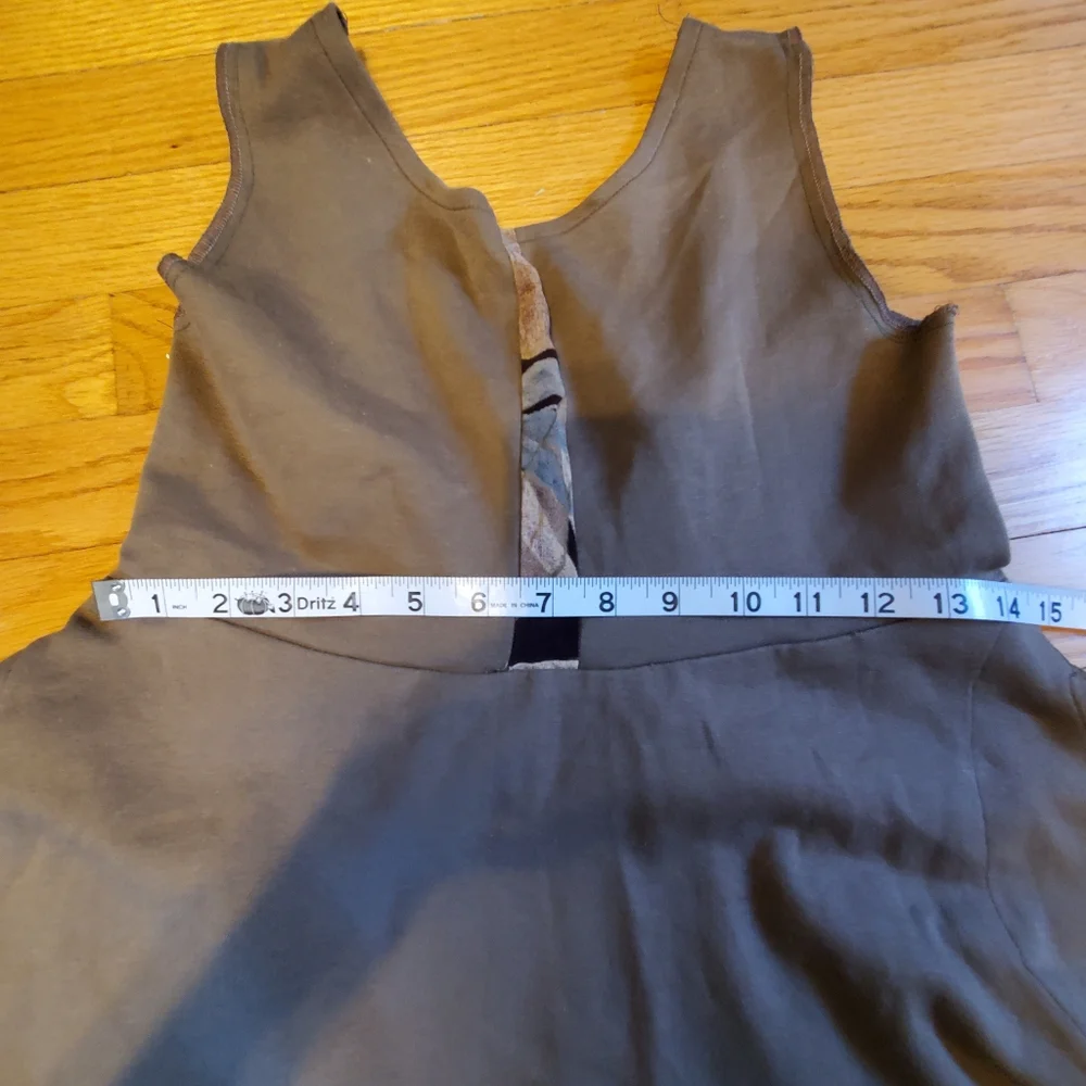 Unique Elegant Tan Sleeveless Baby Doll Dress By Wisdom Eye - Picture 8 of 11